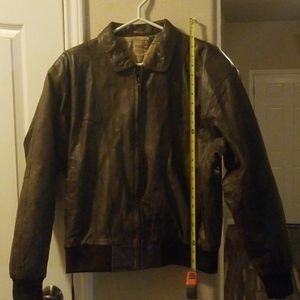 Vintage Leather Jacket w/ World Map lining